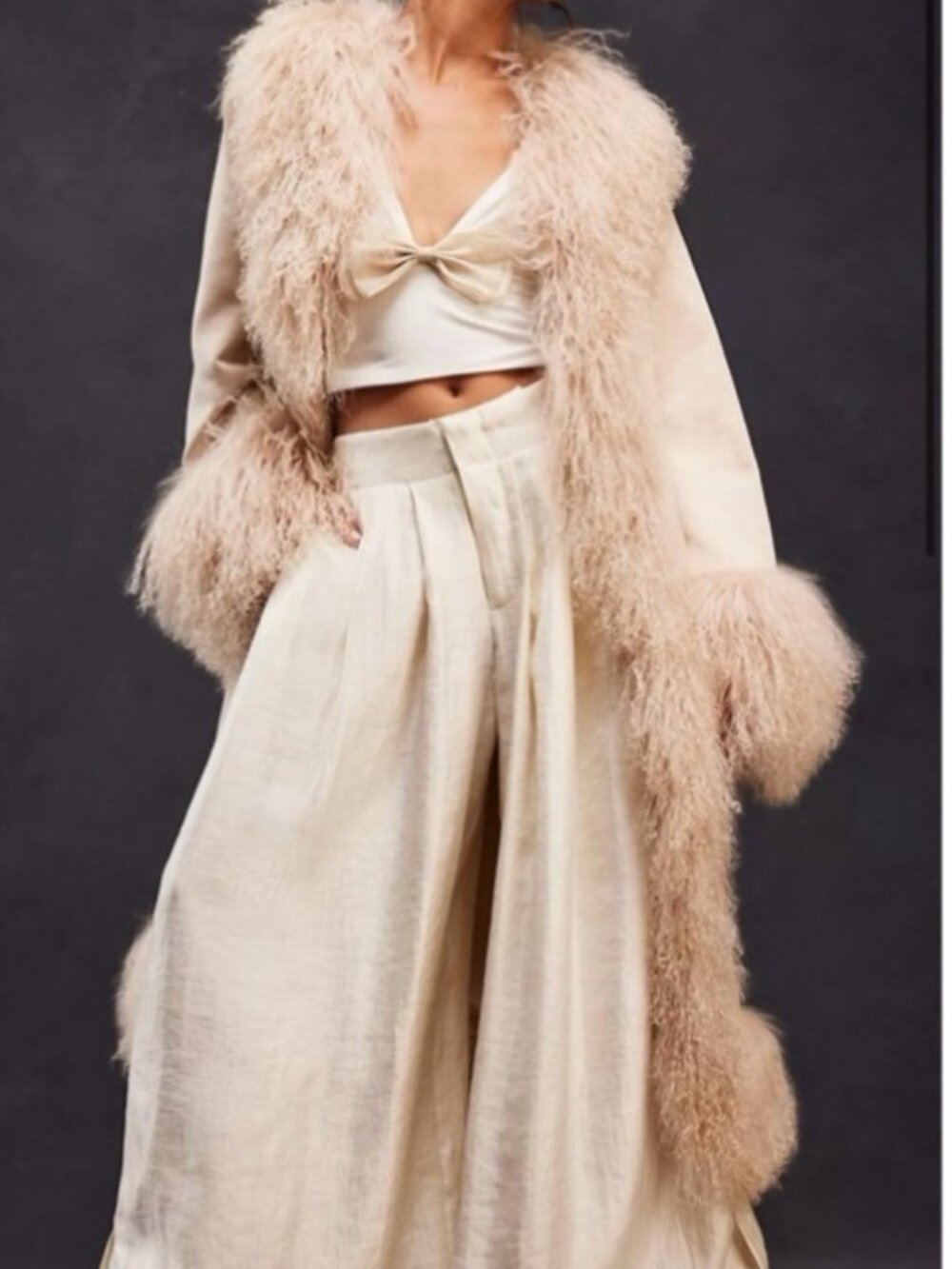 MONGOLIAN FUR SUEDE CHARLOTTE SIMONE COAT